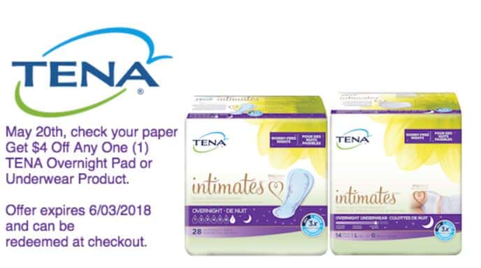 TENA Save 4 With Coupon In This Weekends Paper ad TryTENAOvernight