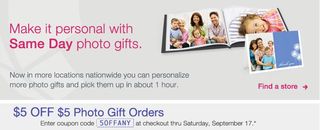 $5 off a $5 photo gift at Walgreens