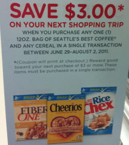 Save $3 when you buy coffee and cereal at Safeway