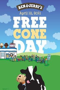 Ben & Jerry’s: Free Cone Day on April 12th