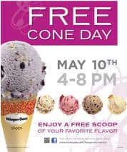 FREE Cone Day on May 10th from 4 – 8 pm!