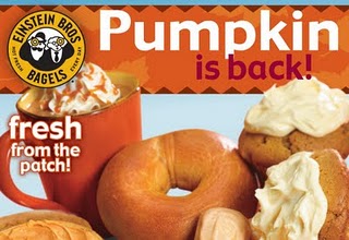Free pumpkin muffin with any coffee purchase @ Einstein Bros Bagles