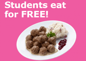Ikea is offering a free meal to college students