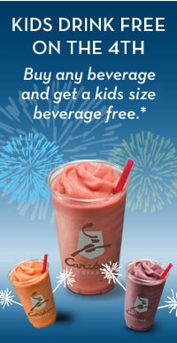 Free Kid’s Size Beverage with the purchase of any adult beverage