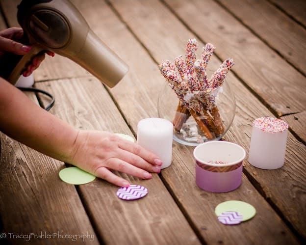 Celebrate The Mommy To Be With A Luv’s Baby Sprinkle Party #LuvsBabySprinkle TraceyFrahlerPhotography_Sprinkle-59 candle prep