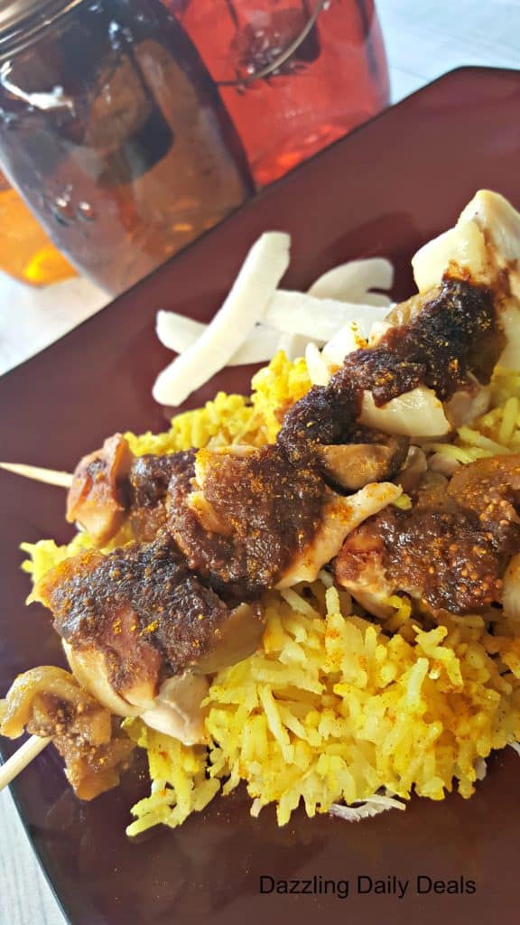 Fig Chicken Skewers With Coconut Rice #ad #newcomfortfood kabob-3