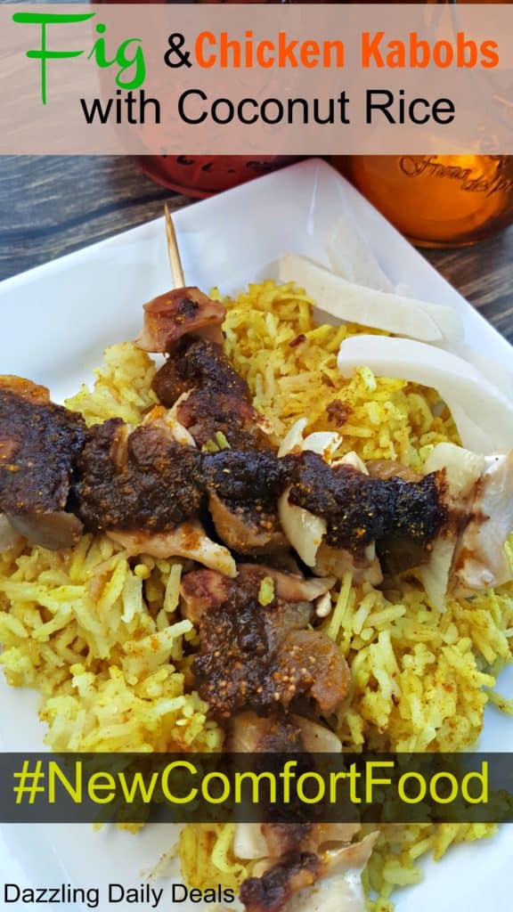 Fig Chicken Skewers With Coconut Rice #ad #newcomfortfood kabobs