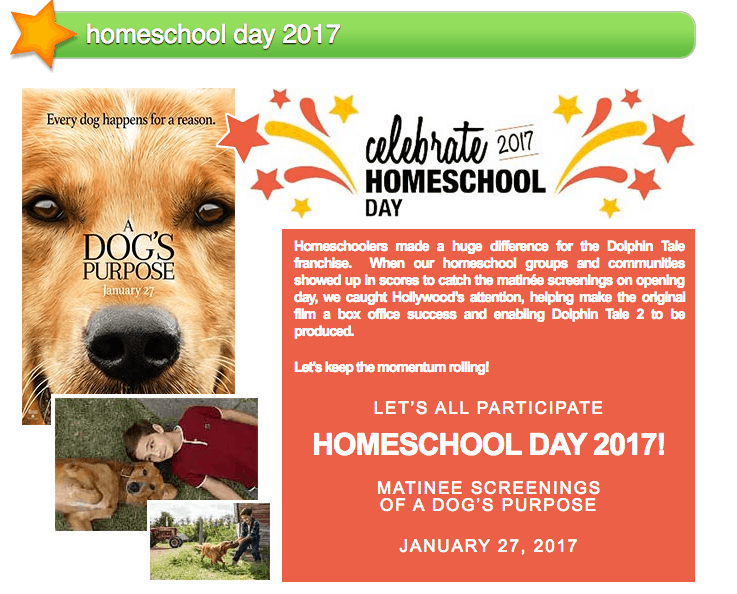 A Dog’s Purpose Curriculum and Home School Movie Day on January 27 Screen Shot 2017-01-17 at 2.51.08 PM