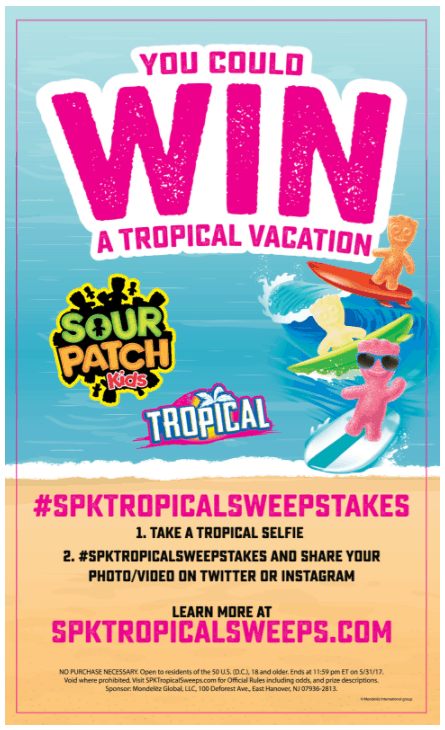 Enter the SOUR PATCH Kids Tropical Vacation Sweepstakes for a chance to win a trip for four to Hawaii! #ad #spktropicalsweepstakes
