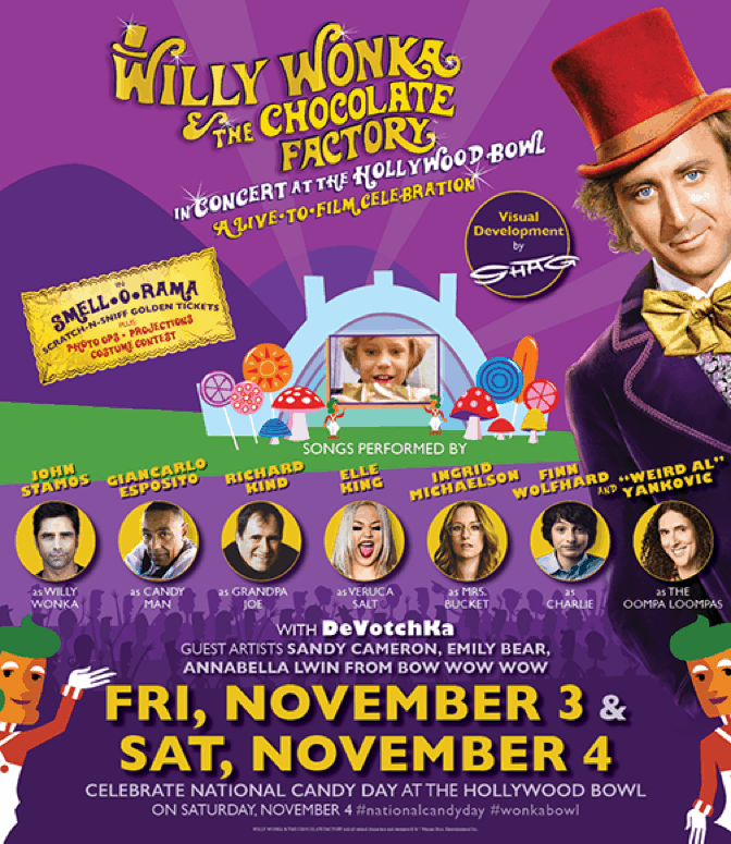 Willy Wonka and The Chocolate Factory LIVE in concert at the Hollywood Bowl #willywonkabowl