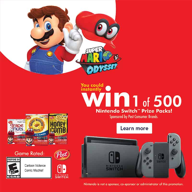 Buy Post Cereal At Walmart And You Could WIN 1 of 500 Nintendo Switch Prize Packs #AD #PrizesWithPost #CerealAnytime