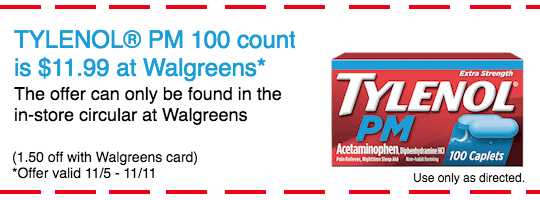 Take Advantage Of Savings on TYLENOL® PM At Walgreens 11/5-11/11 #ForBetterTomorrows #AD