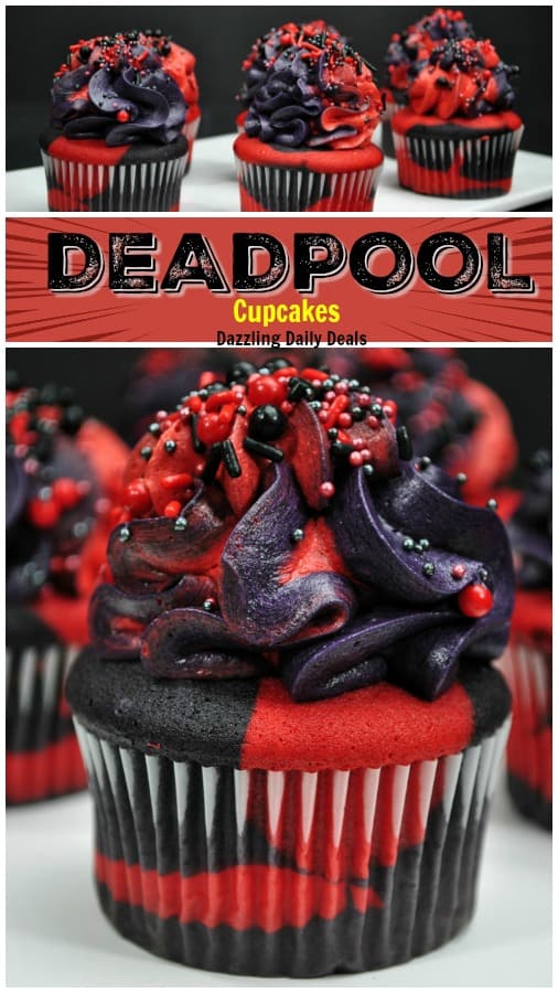 Easy Deadpool Cupcakes #Deadpool2