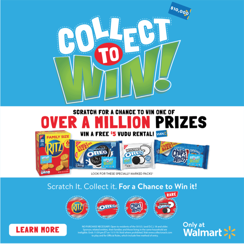 Collect To Win With Nabisco And You Could Win One Of Over A MILLION In Prizes #CollectAtWalmart #ad