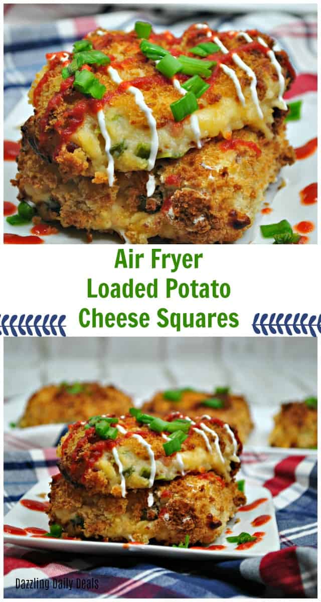 Air Fryer Loaded Potato Cheese Squares Air Fryer Loaded Potato Cheese Squares