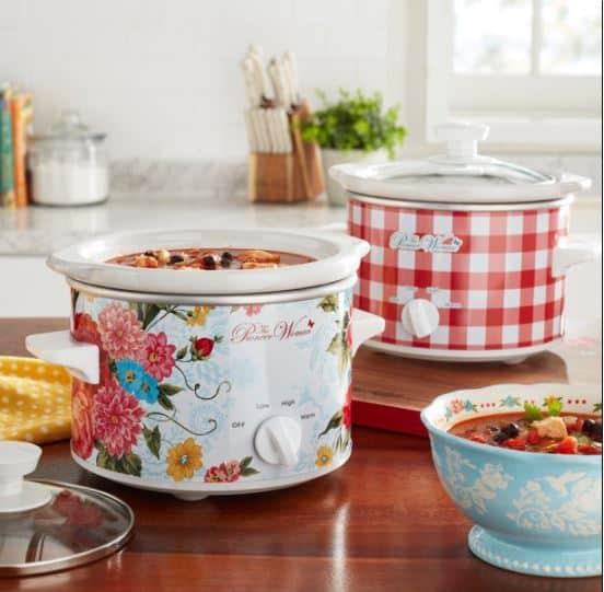 The Pioneer Woman Sweet Rose and Gingham 1.5-Quart Slow Cookers, Set of 2